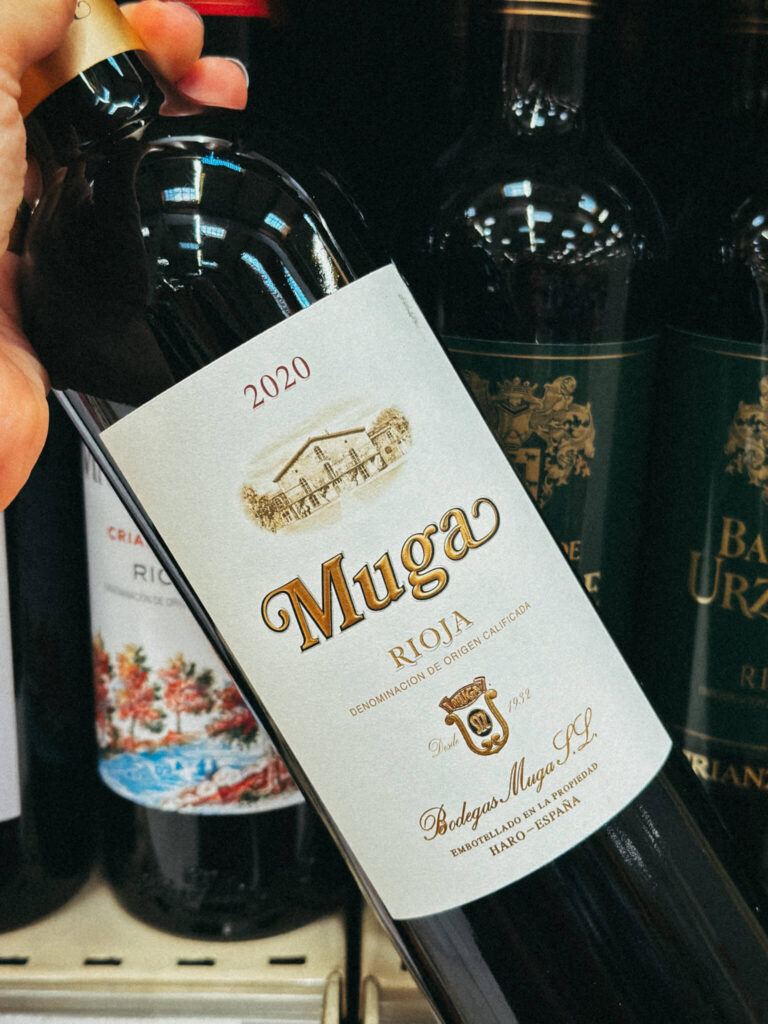 Muga 2020 Spanish red wine bottle
