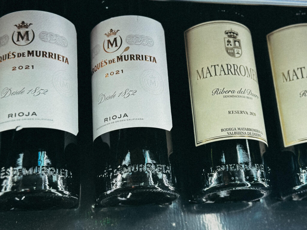 Bottle of Marqués de Murrieta Rioja red wine