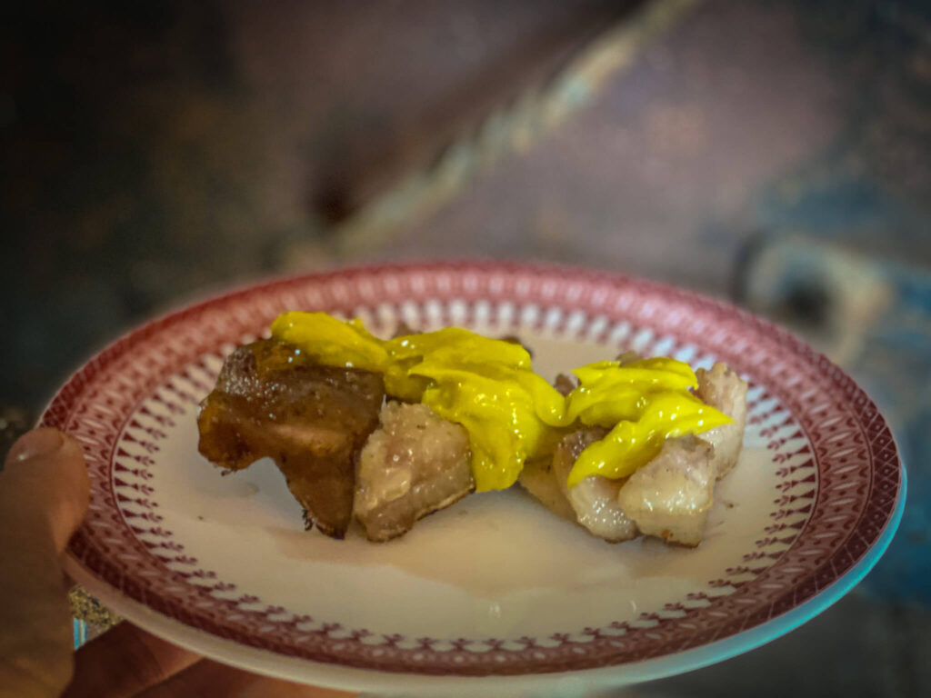 Morro con alioli tapa in Spain pork snout