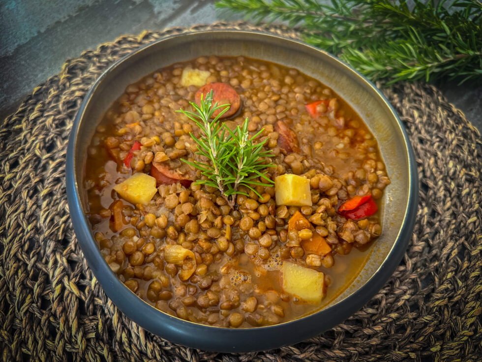 Spanish Lentil Soup with Chorizo