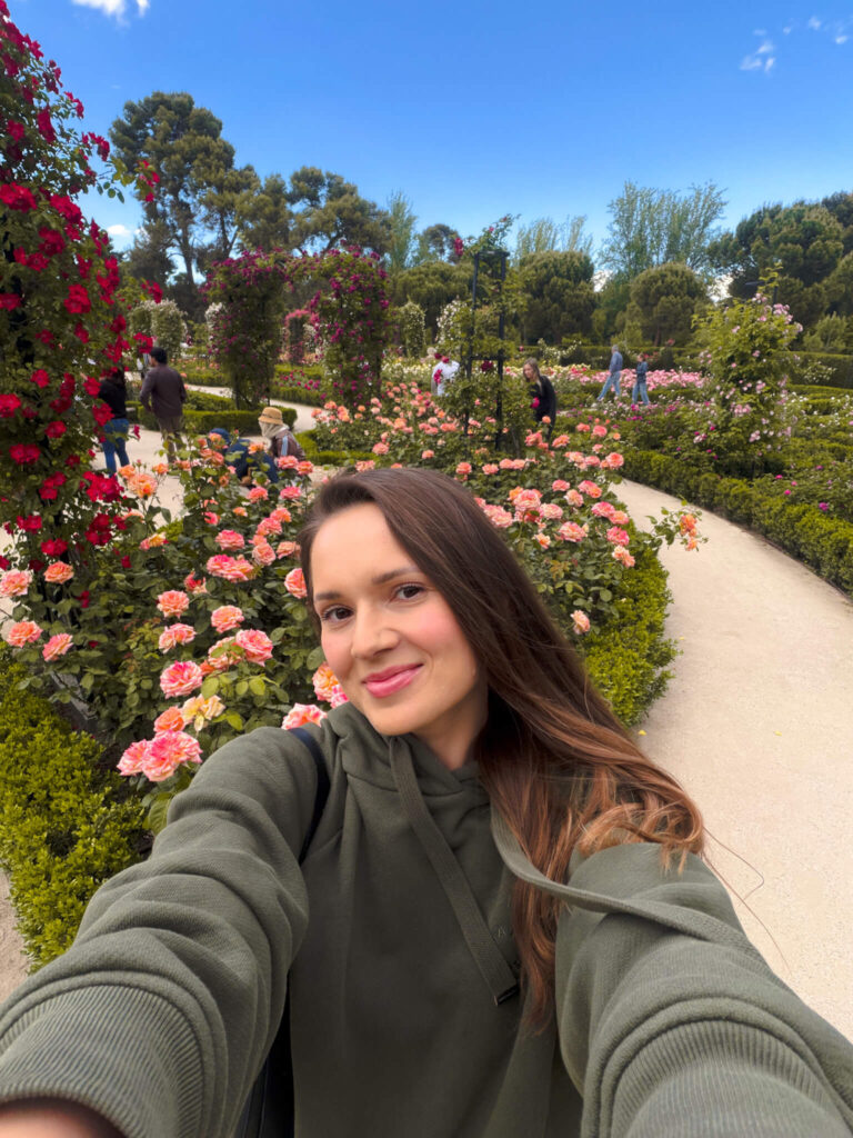 Madrid in may roses bloom Retiro