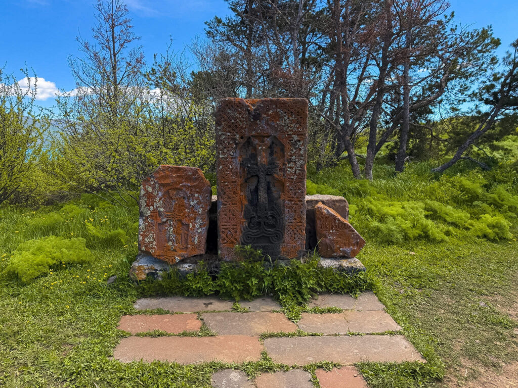 Ancient stones at Lake Sevan in Armenia